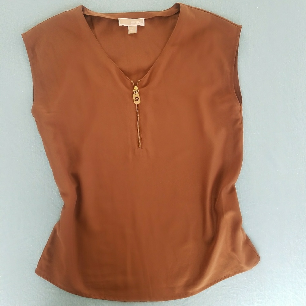 Michael Kors Sleeveless Zippered Blouse